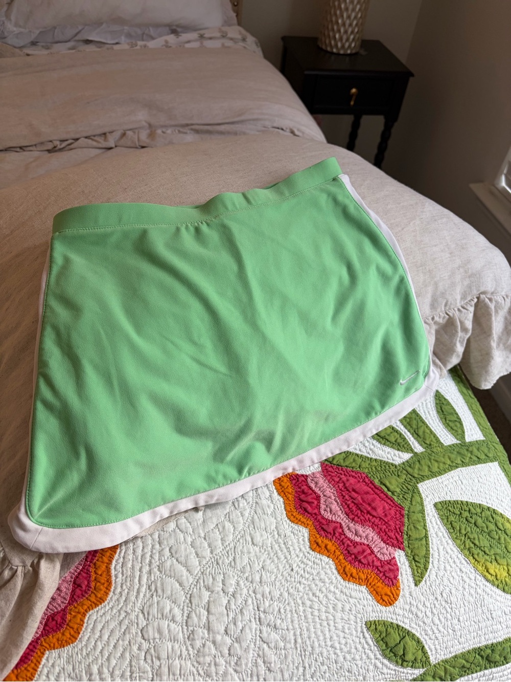Nike Women's Mint Green Mini Skirt with White Trim